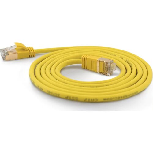 Wantec Wantec WW Patch Cablecat.7 RoHkábel extra vékony (dugó CAT6A) SSTP sárga 3.0m (7176) 132837511
