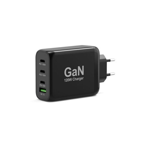 Port Designs 120W GaN Charger USB-C &amp; USB-A Power Delivery and Quick Charge Fekete, Töltő 132839583