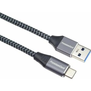 Kabel PremiumCord USB-C do USB 3.0, 3m w oplocie do szybkiego przesyłania danych i ładowania - Kabel danych
