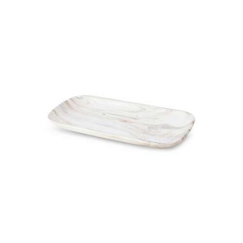 Asli fehér márványos hatású kerámia tál, 30x16x3 cm - Dekortál
