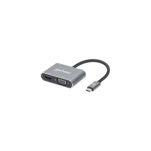 Adapter USB-C na HDMI 4K 30Hz, HDMI, USB-A, USB-C, PD HDMI, VGA 130691 142048680 - Manhattan