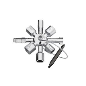 KNIPEX 00 11 01 TwinKey uniwersalny klucz do szaf sterowniczych na białym tle - Knipex