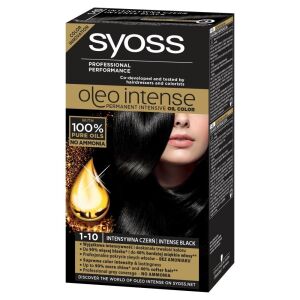 Syoss Oleo Intense 1-10 Intensives Schwarz Haarfärbemittel für professionelle Grauabdeckung und langanhaltende Farbe - Syoss