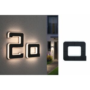 Paulmann Zewnętrzna Solarna LED Numer Domu 'a' z podświetlanym wyświetlaczem i oddzielnym panelem solarnym - Dekoracja ogrodu