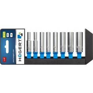 Högert Technik 1/4 hüvelykes mély dugókulcs készlet, 8 darab - Högert