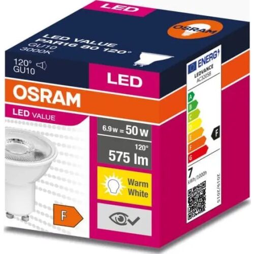 Osram LED izzó, GU10, 6.9W, 50W, 575lm, 3000K 132888484