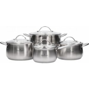 Zwieger Practi Plus 8-teiliges Edelstahl-Kochtopfset mit Glasdeckeln - Zwieger