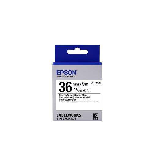Epson LK-7WBN Standard-Etikettenkassette, 36 mm (9 m), Schwarz/Weiß 132914628