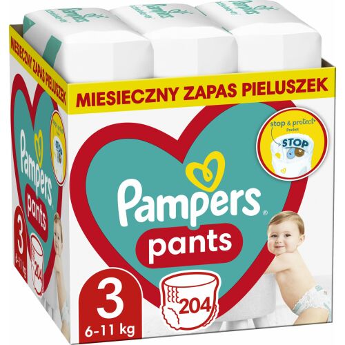 Pampers Pants bugyipelenka, Midi 3, 6-11 kg, havi pelenkacsomag, 204 db 132920039