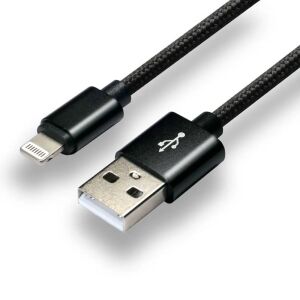 Cablu de alimentare everActive CBB-1IB (USB - Lightning ; 1m; culoare neagră) 132926817 - Cabluri de date