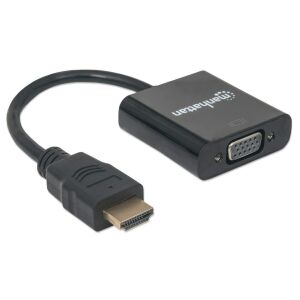 MANHATTAN Konverter HDMI -> VGA St/Bu schwarz Polybag 132930067 - Manhattan