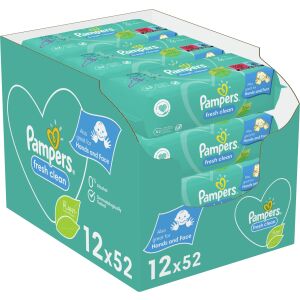 Pampers FreshClean nedves törlőkendő 12x52 db. 132933144