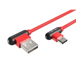 Kabel USB Natec USB A do USB-C, czerwony, kątowe złącza - Kabel USB