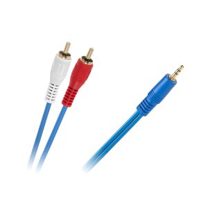 Kabel Jack 3.5mm - RCA (Cinch) x2 3m niebieski (KPO2749) 132952809 - Kabel