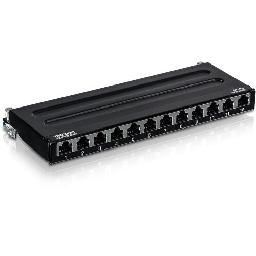 TRENDnet 12 portos Cat6a árnyékolt patch panel (10 hüvelyk széles) 132953559
