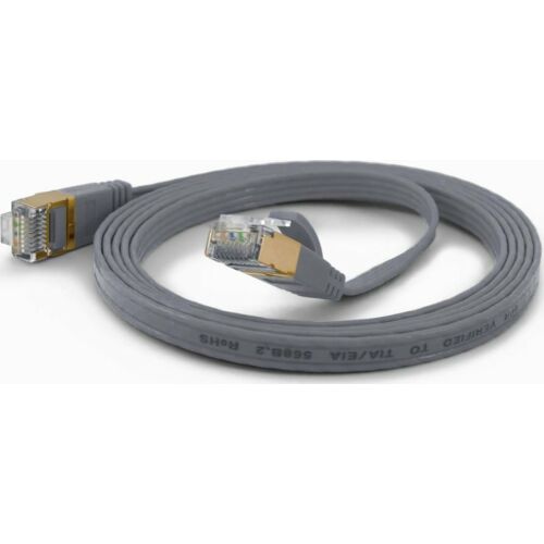 Wantec Wantec flates CAT6A FTP Patch Cable - 1,5 m - Cat6a - F/UTP (FTP) - RJ- 45 - RJ- 45 - gray (7076)