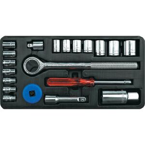 Set chei tubulare Vorel 20 piese cu clichet și extensie - Seturi scule