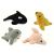 Colecție de mini animale marine de pluș: rechin, focă, balenă, delfin