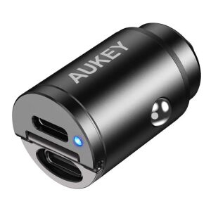 AUKEY AUTÓS TÖLTŐ CC-A4 30W 6A 2XUSB-C 132971012 - Aukey