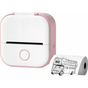Phomemo T02 címkenyomtató Bluetooth hőnyomtató fotó matrica jegyzetekhez Címke/fehér - rózsaszín 132988427 - Mobil nyomtató