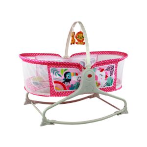 Multifunkcionális hintaszágy 2in1 Baby Mat hangok Rezgés Rózsaszín