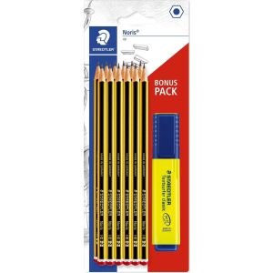 STAEDTLER Bleistifte HB Noris 120 Big Pack + 1 Textmarker retail 132990315 - Graphitstifte