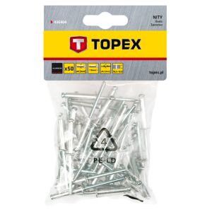 Nituri din aluminiu Topex 4.0 x 16 mm, 50 bucăți - Fixator
