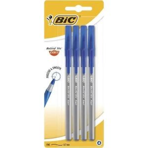 BIC Round Stic Exact blaue Kugelschreiber, 4er Pack - Stifte & Bleistifte