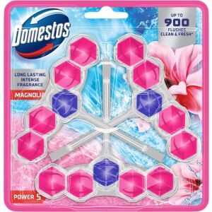 DOMESTOS Kostka toaletowa Power 5 Magnolia 3 x 50 g 132999013 - Odświeżacz do toalet