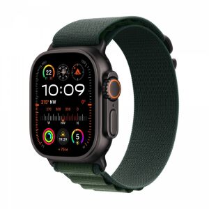 APPLE Watch Ultra 2 GPS+Cellular 49 mm-es fekete titán tok sötétzöld alpesi hurokkal - kicsi 133002546 - Apple