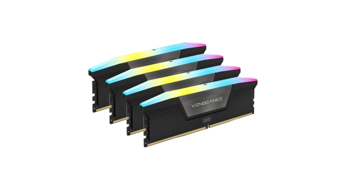 CORSAIR VENGEANCE RGB DDR5 RAM 32GB (2 x 16GB) 6200MHz CL36 Intel XMP Compatible iCUE Computer Memory - Black (CMH32GX5M2E6200C36