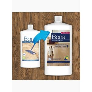 Bona Pasta de podea din lemn High Gloss 1L 138957165 - Agent de curățare a podelelor