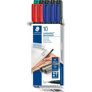 STAEDTLER Lumocolor F perm stilou universal, 10 bucăți, cutie pliabilă 133008099 - Markere