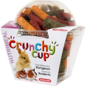 Zolux CRUNCHY CUP STICKS przysmaki dla gryzonia lucerna/marchewka/buraczek 180 g 133008142 - Połknięcie przez gryzonie