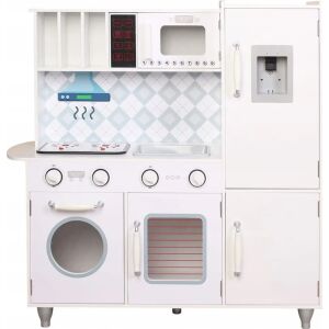 Bucătărie de jucărie din lemn Promis KD40 pentru copii cu cuptor cu microunde, cuptor, mașină de spălat și frigider - Bucatarie pentru copii
