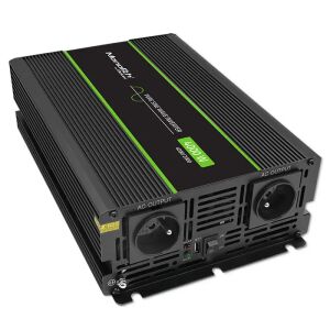 Invertor de tensiune monolitic Qoltec | 2000W | 4000W | 12V la 230V | Sinus pur 133018359 - Invertoare auto