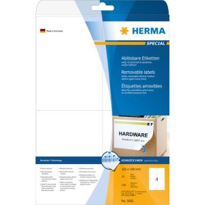 HERMA Etiketten A4 weiß 105x148 mm ablösbar Papier 100 St. 133024352 - Schreibwaren für das Büro