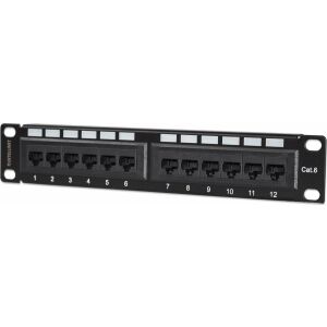 INTELLINET 10" Patchpanel 1HE 12-Port Cat6 UTP schwarz 133027264 - Technische Artikel & Elektronik