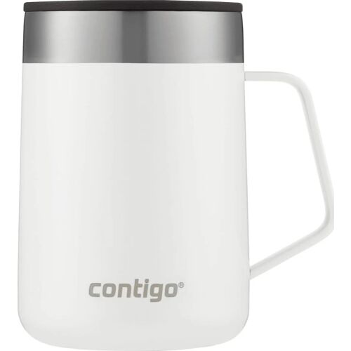 Termikus bögre, Contigo, Rozsdamentes acél, 420 ml, Fehér