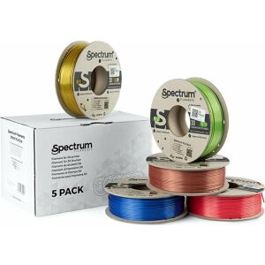 Spectrum Filament PLA Silk 5x250g zestaw, Glorious Gold, Spicy Copper, Apple Green, Ruby Red, Indigo Blue, filament do drukarki 3D - Materiały eksploatacyjne do drukarek