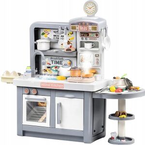 Graue Traumküche Spielzeug für Kinder mit Lichtern, Geräuschen und Dampfeffekten - Lean Toys