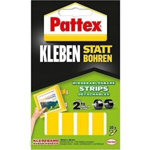 Pattex Fără Găuri, benzi adezive dublu adezive, detașabile, 10 bucăți - Benzi adezive