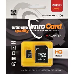 Imro microSDXC-Karte 64 GB Klasse 10 UHS-I/U1 (KOM000517) 133049748 - Foto, Video & Optik