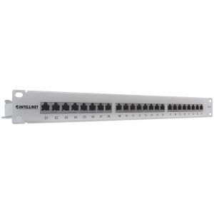 Intellinet 24-Port Cat6 Geschirmtes Patchpanel, STP, Grau - Manhattan