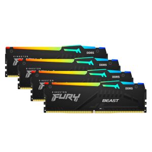 DDR5 128GB PC 5200 CL40 Kingston KIT (4x32GB) FURY Beast RGB retail 133051369 - Arbeitsspeicher