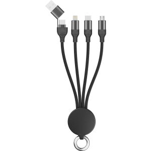 2GO USB kábel 2GO USB/C típusú Ladekabel All in One fekete 15cm 133051796 - Adatkábel