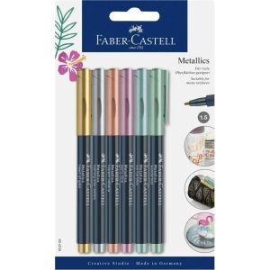 Pisaki metaliczne Metallics 6 kol. FABER CASTELL 133060836 - Narzędzie do rysowania