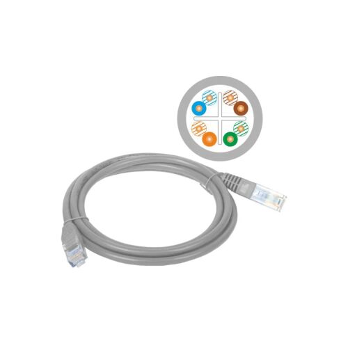 A-LANTEC Strukturált kábelezés Patch-cord UTP cat.6, 0.5m, szürke