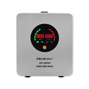 Qoltec vészhelyzeti tápegység tiszta szinuszos hullámú UPS | 800VA | 560W | Szürke 133064769 - Qoltec
