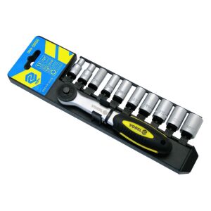 Zestaw nasadek i grzechotki Vorel 1/4 cala - 11 elementów - Klucz do wtyczek